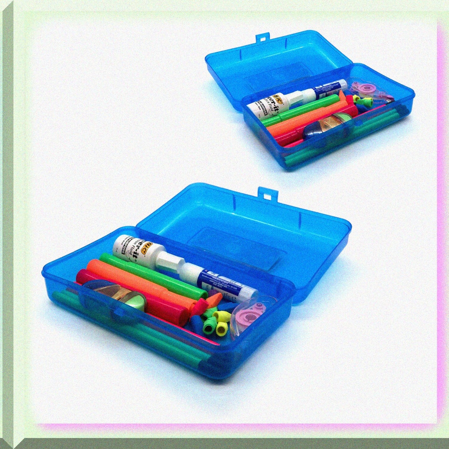 4-Pack Bright Color Plastic Storage Boxes