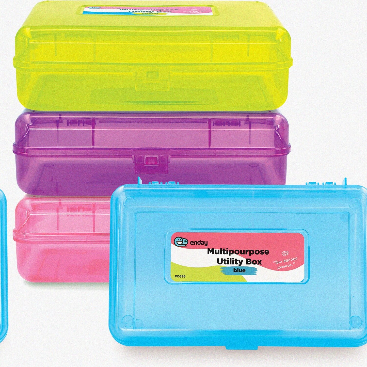 4-Pack Bright Color Plastic Storage Boxes