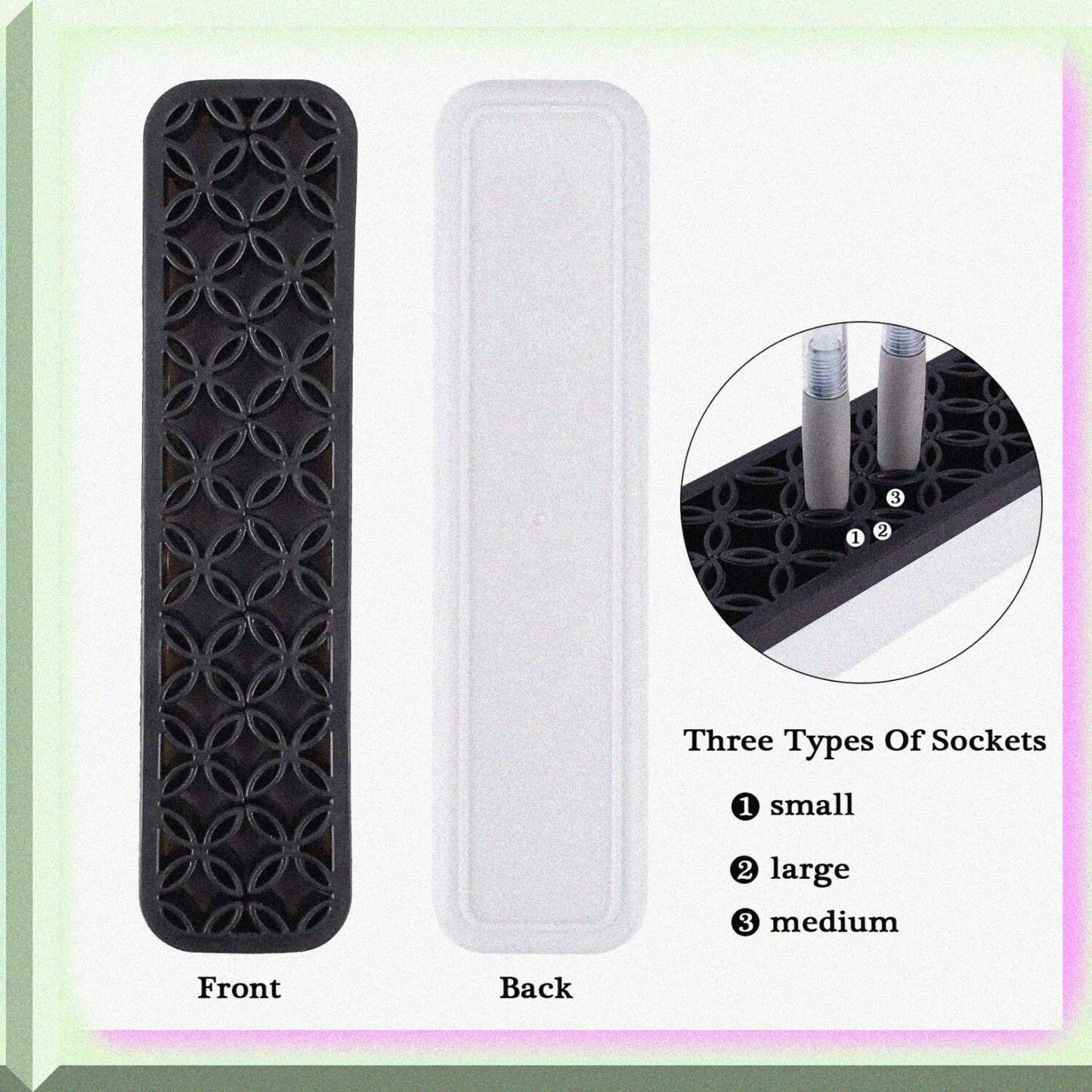 Silicone Desktop Organizer for Makeup Brushes Black