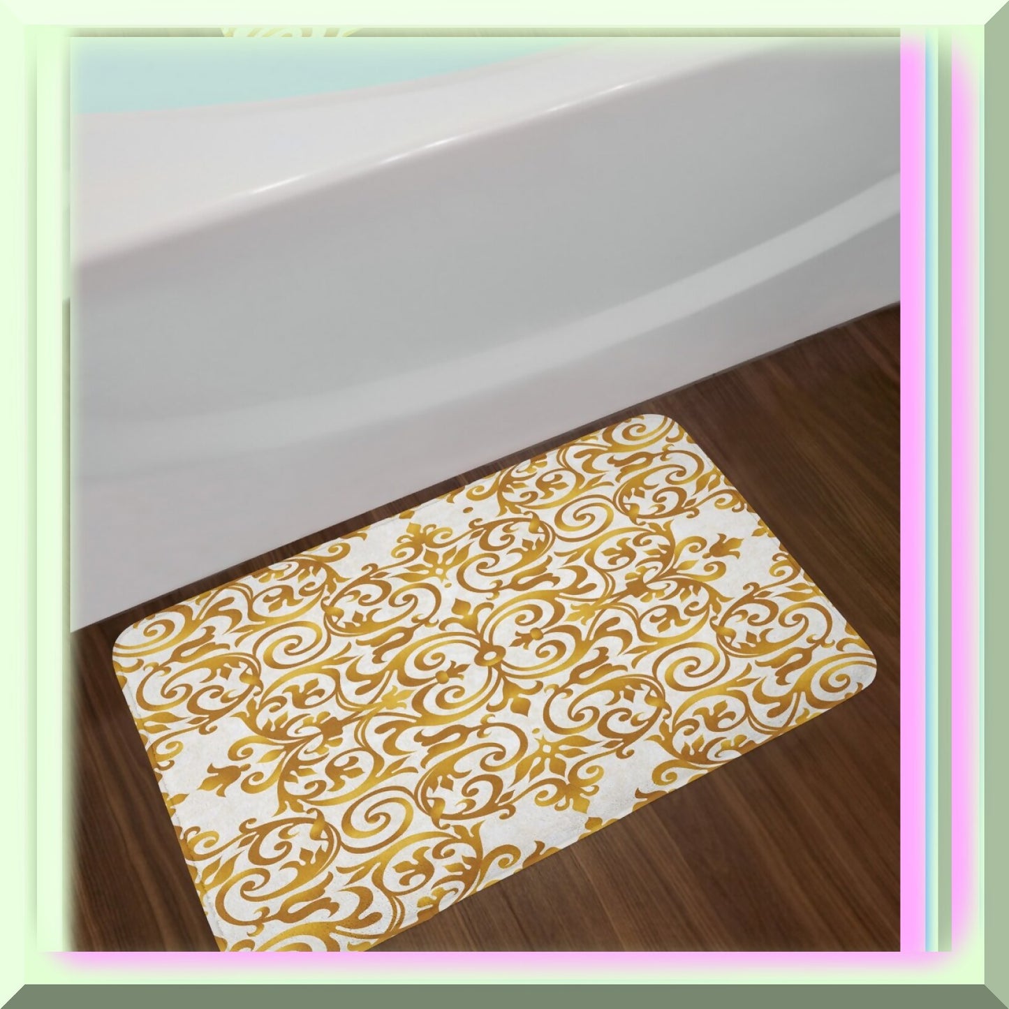 Victorian Lace Bath Mat 30x20 White