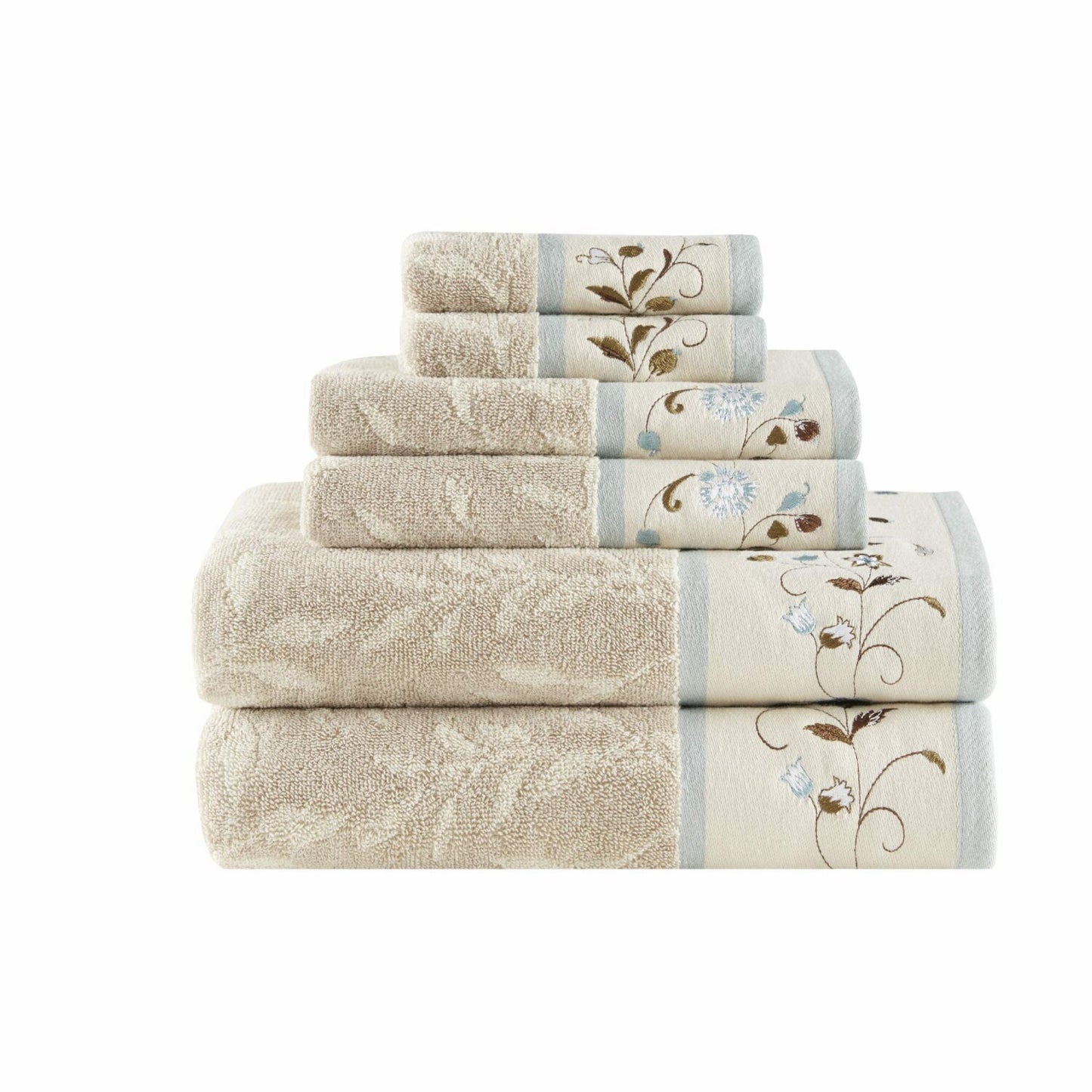 Serene Blue Cotton Towel Set 6-Piece