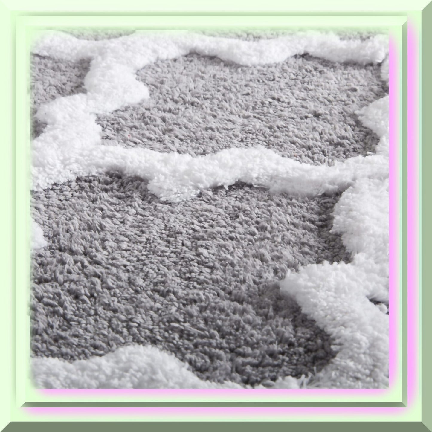 100% Cotton Trellis Bathroom Mat 24x60 Inches Silver