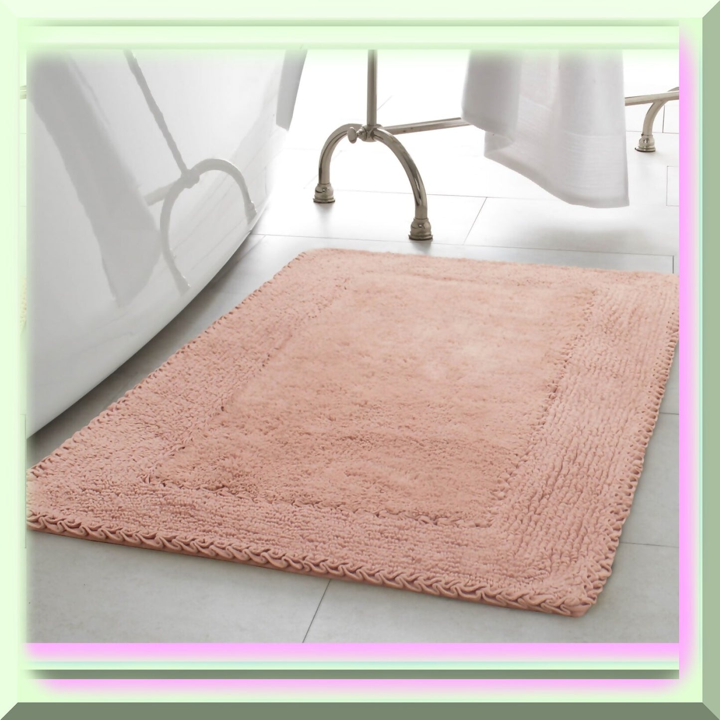 Ruffle Cotton Bath Rug 20" x 34" Blush