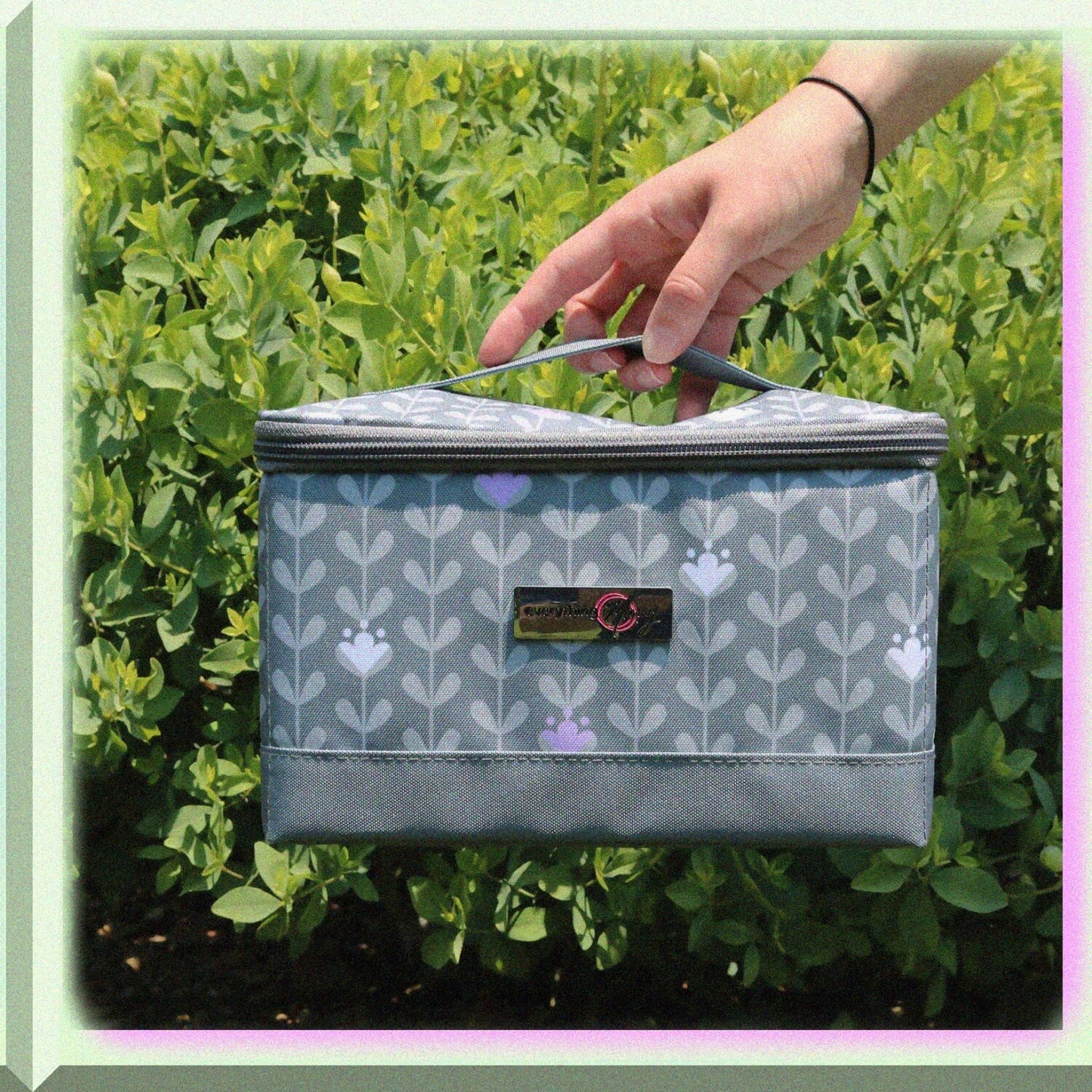 Purple Sewing Kit Organizer Box with Storage Pocket