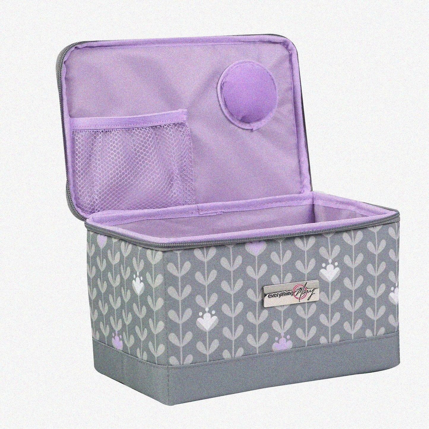 Purple Sewing Kit Organizer Box with Storage Pocket