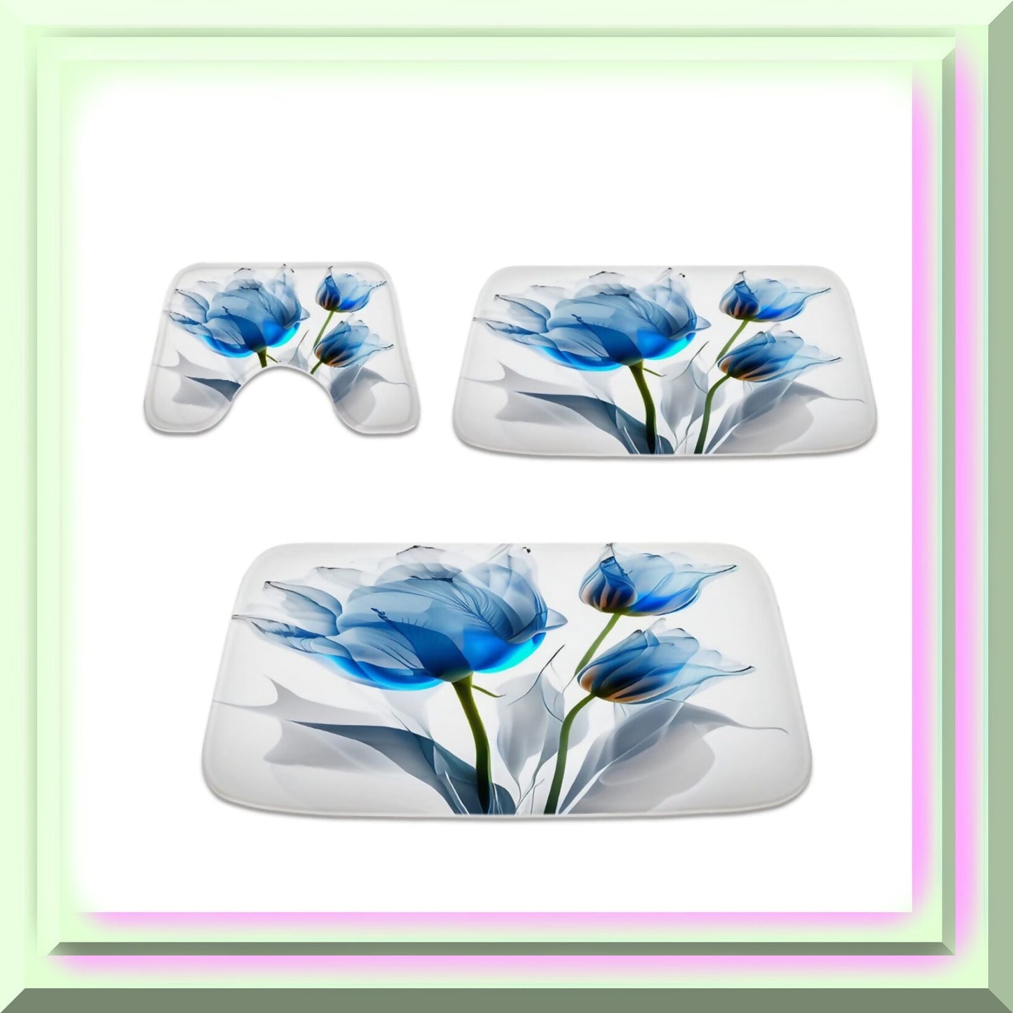 Tulip Flower Art Bathroom Rugs 3-Piece Set