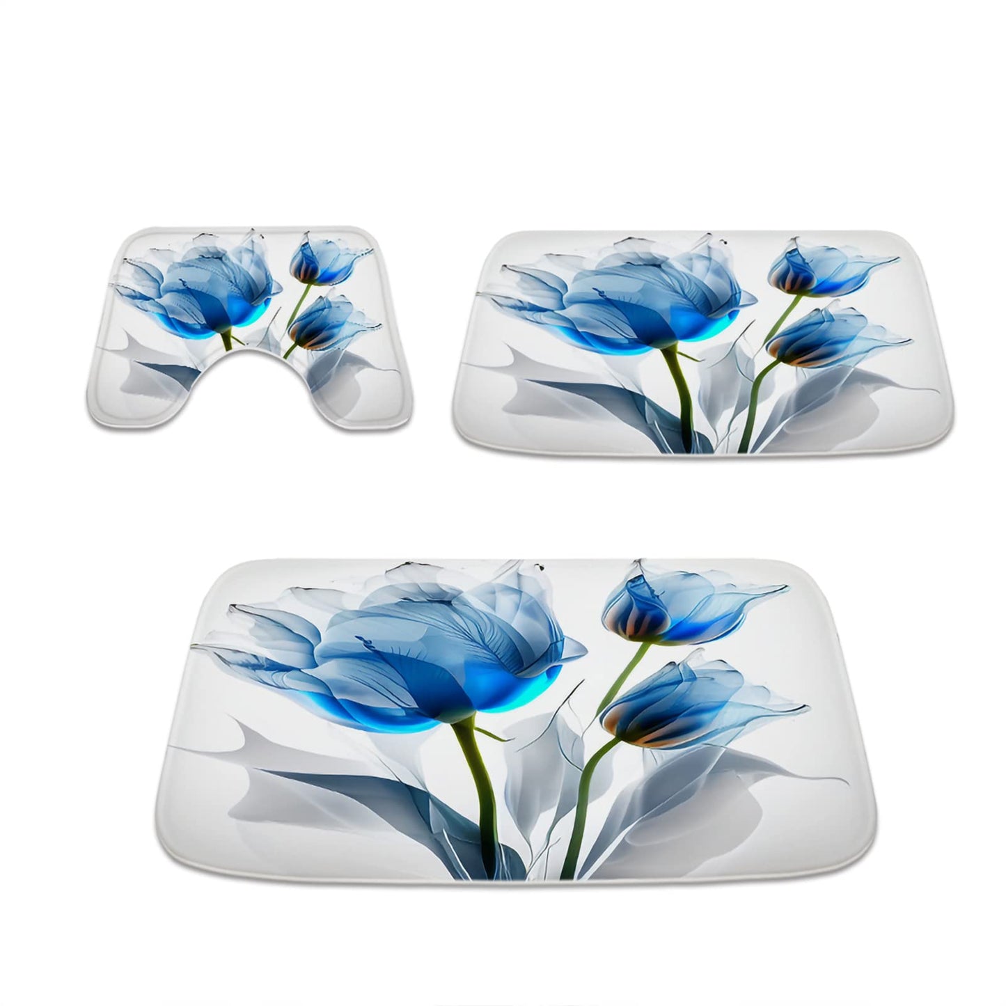 Tulip Flower Art Bathroom Rugs 3-Piece Set