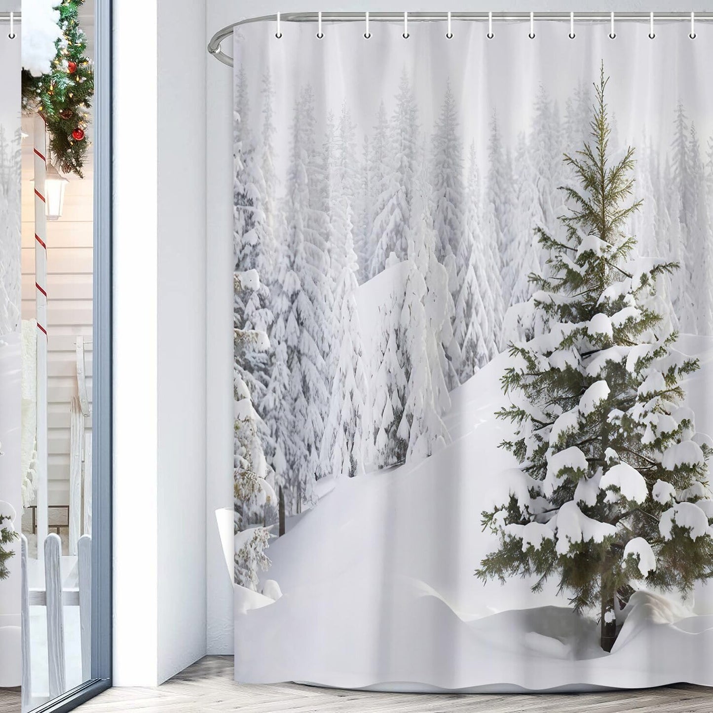 Natural Winter Forest Shower Curtain 72x72 inch