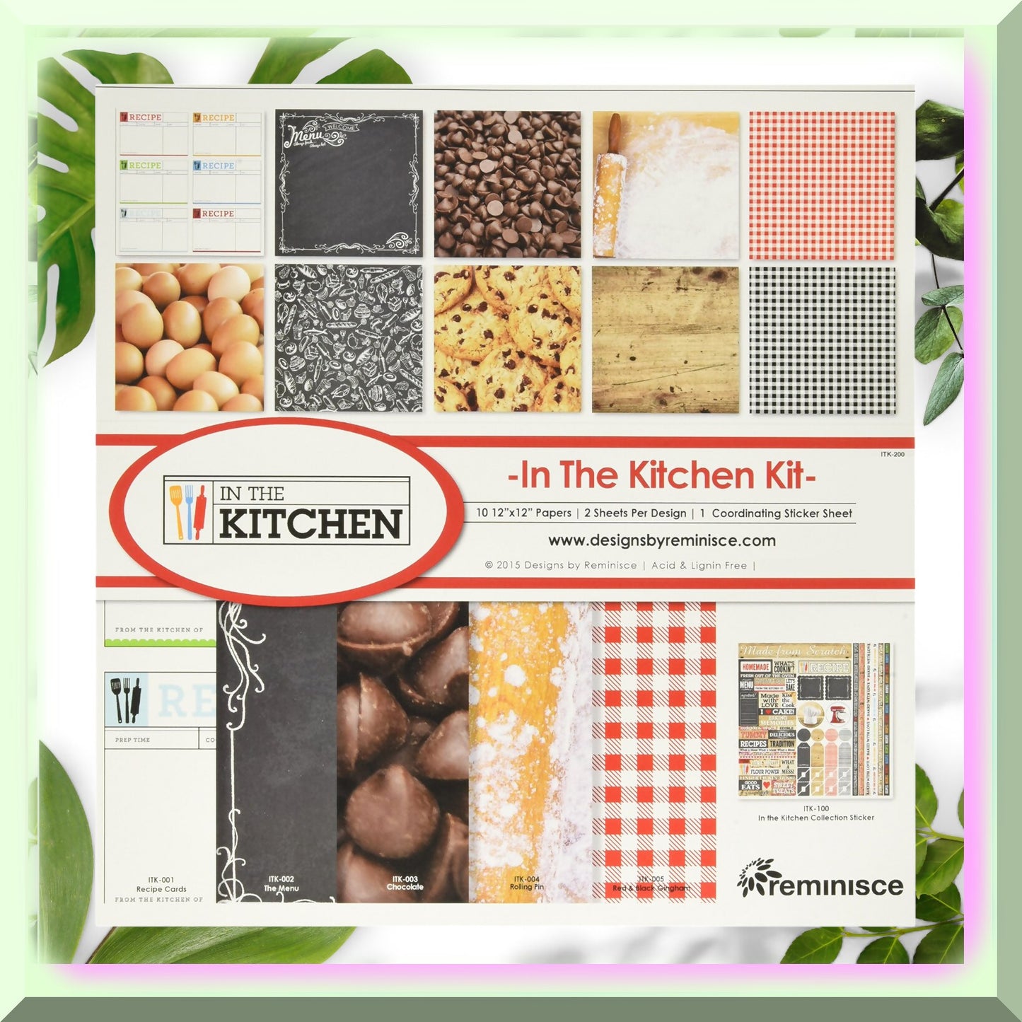 Colorful Culinary Creations Kit with 10 12x12 Papers and Sticker