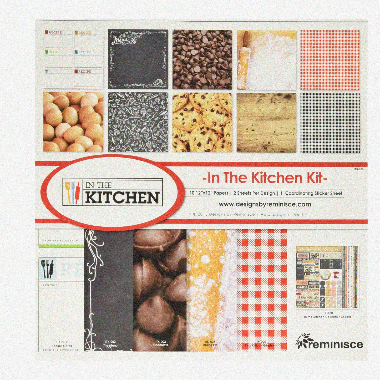 Colorful Culinary Creations Kit with 10 12x12 Papers and Sticker
