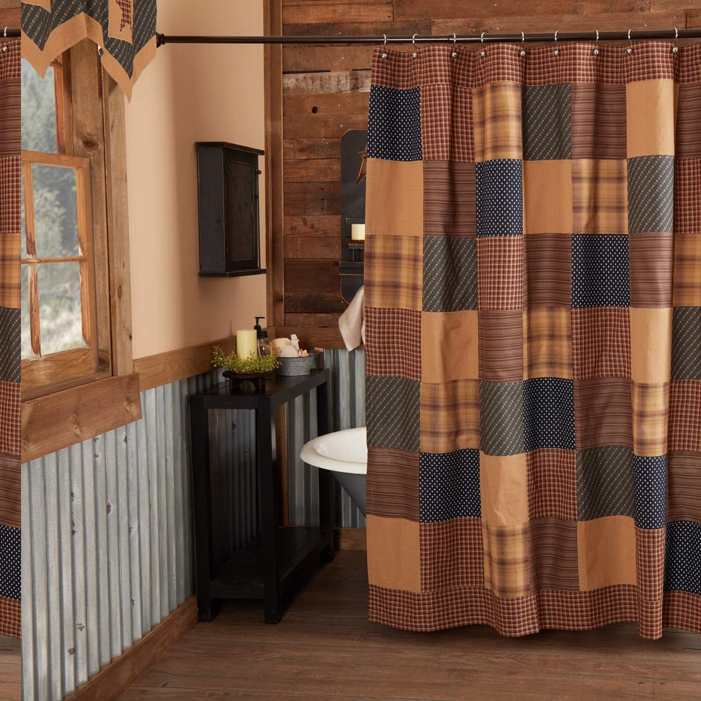 Patriotic Patch Square Bath Decor Shower Curtain