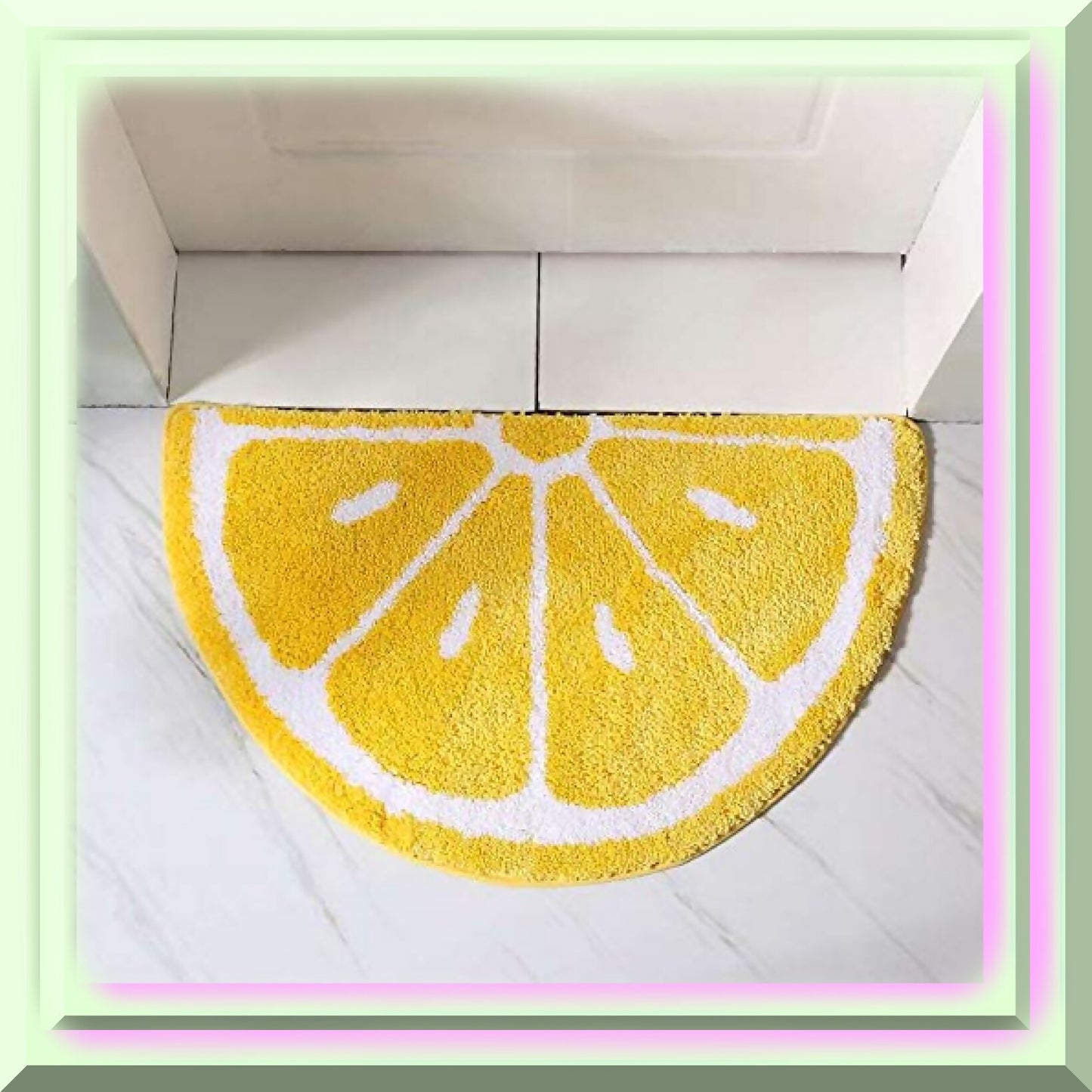 Rainbow/Lemon Rug Carpet Non-Slip Water Absorption 17.7x25.6cm