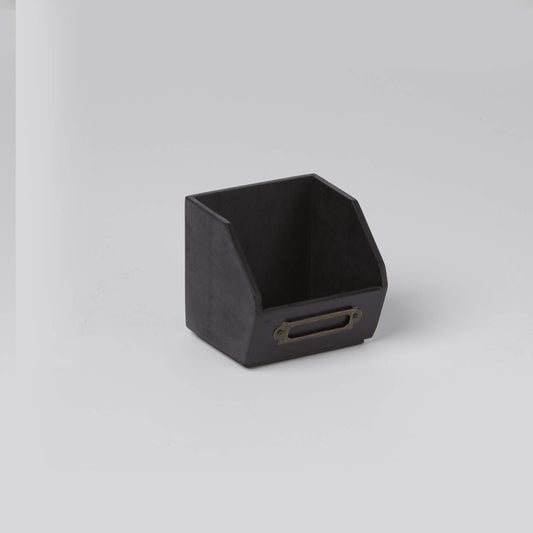 Poplar Wood Caddy Black 3 5/8 Inches