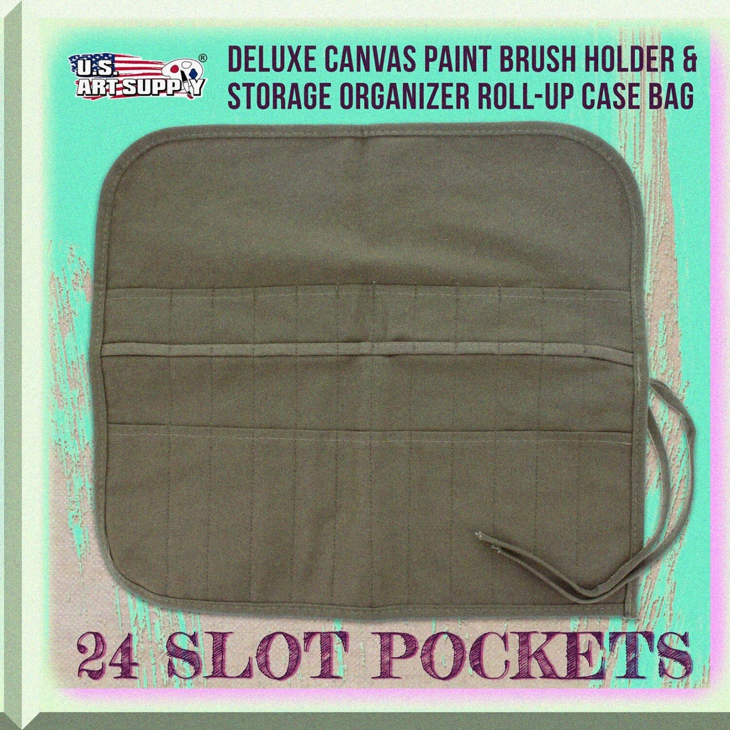 Canvas Paint Brush Holder Storage Organizer Roll-Up Case Bag