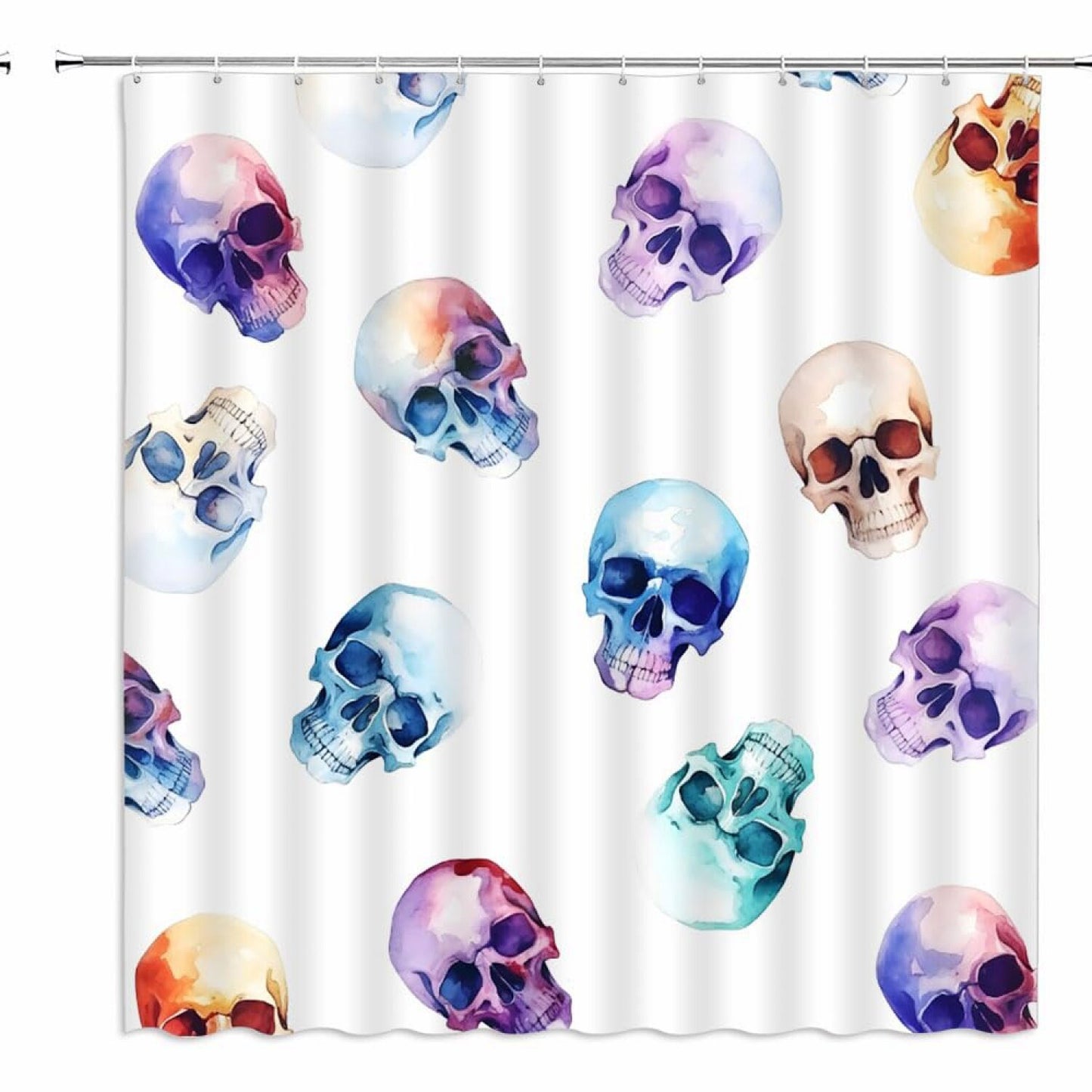 Colorful Skull Shower Curtain 70x70 Inch