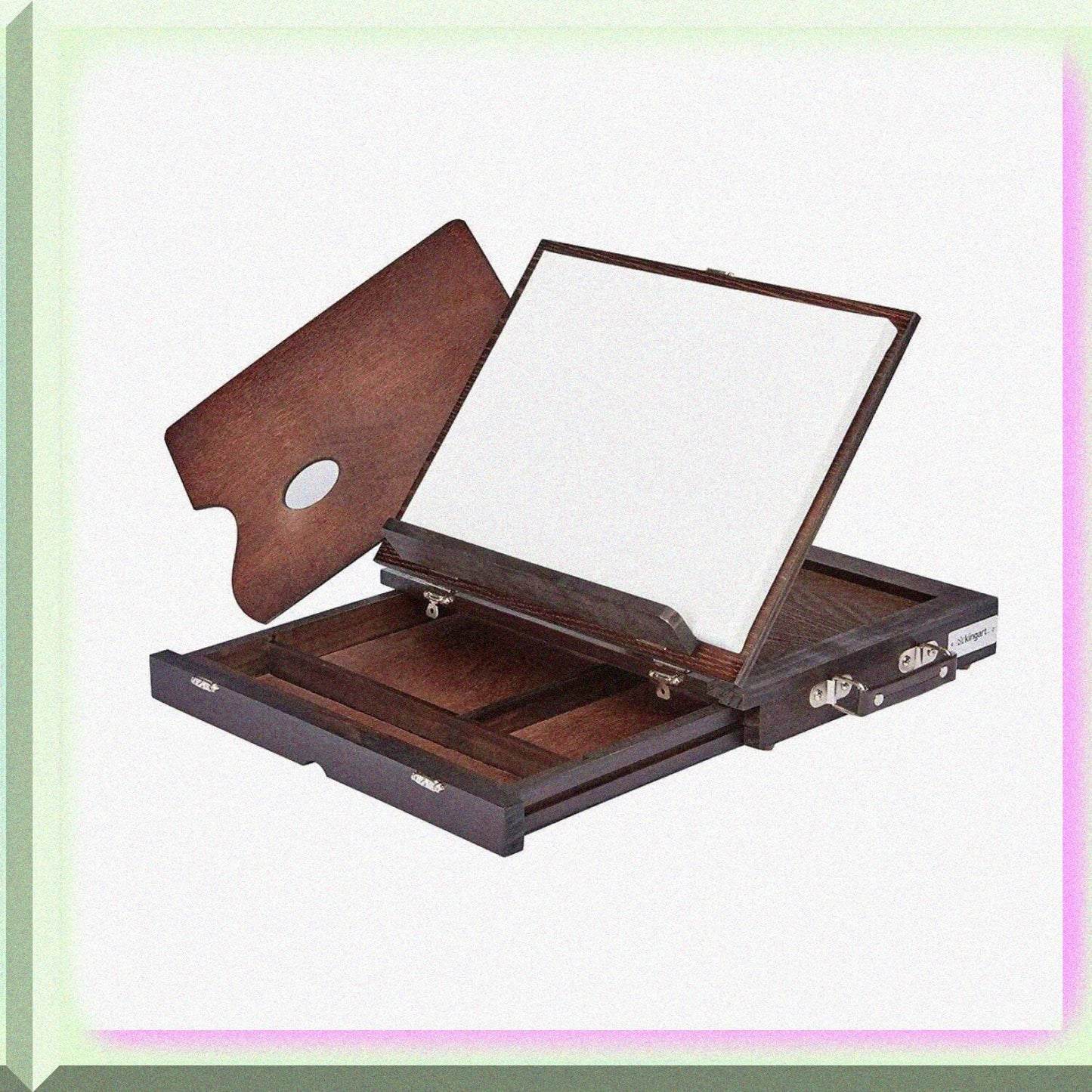 Adjustable Wood Tabletop Easel with Storage Drawer and Paint Palette