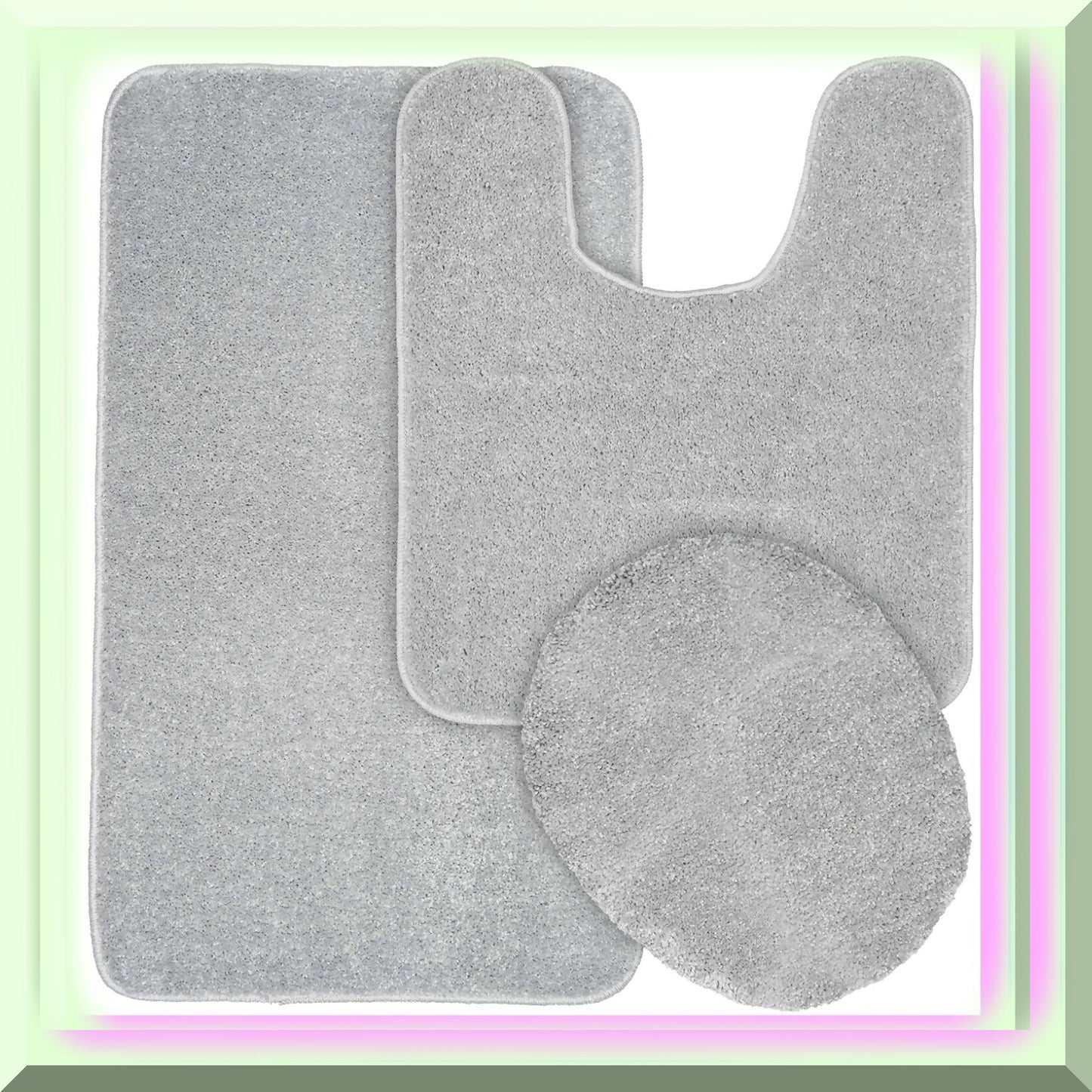 Gramercy 3 Piece Washable Bathroom Set Silver