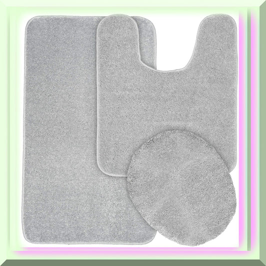 Gramercy 3 Piece Washable Bathroom Set Silver