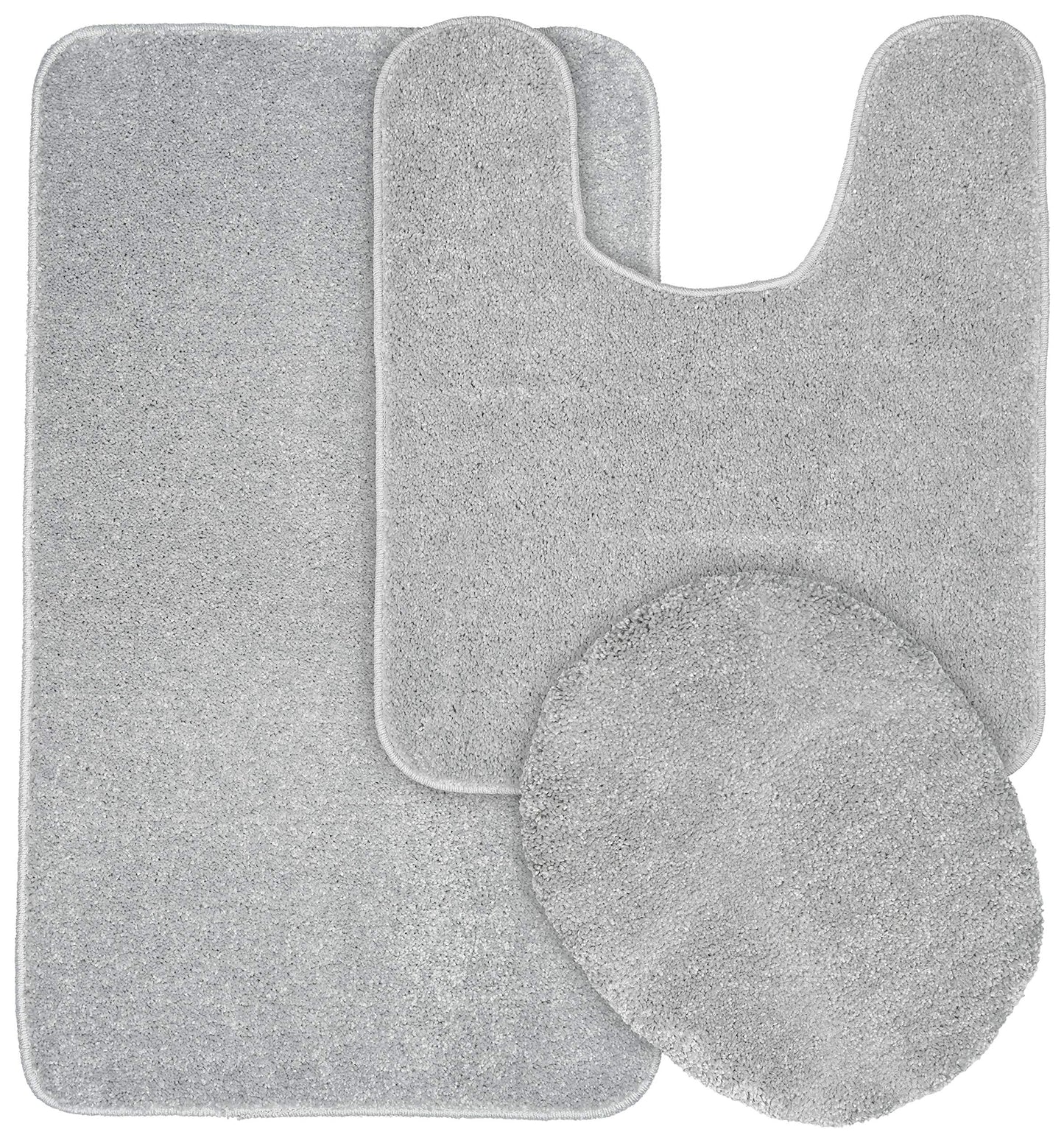 Gramercy 3 Piece Washable Bathroom Set Silver