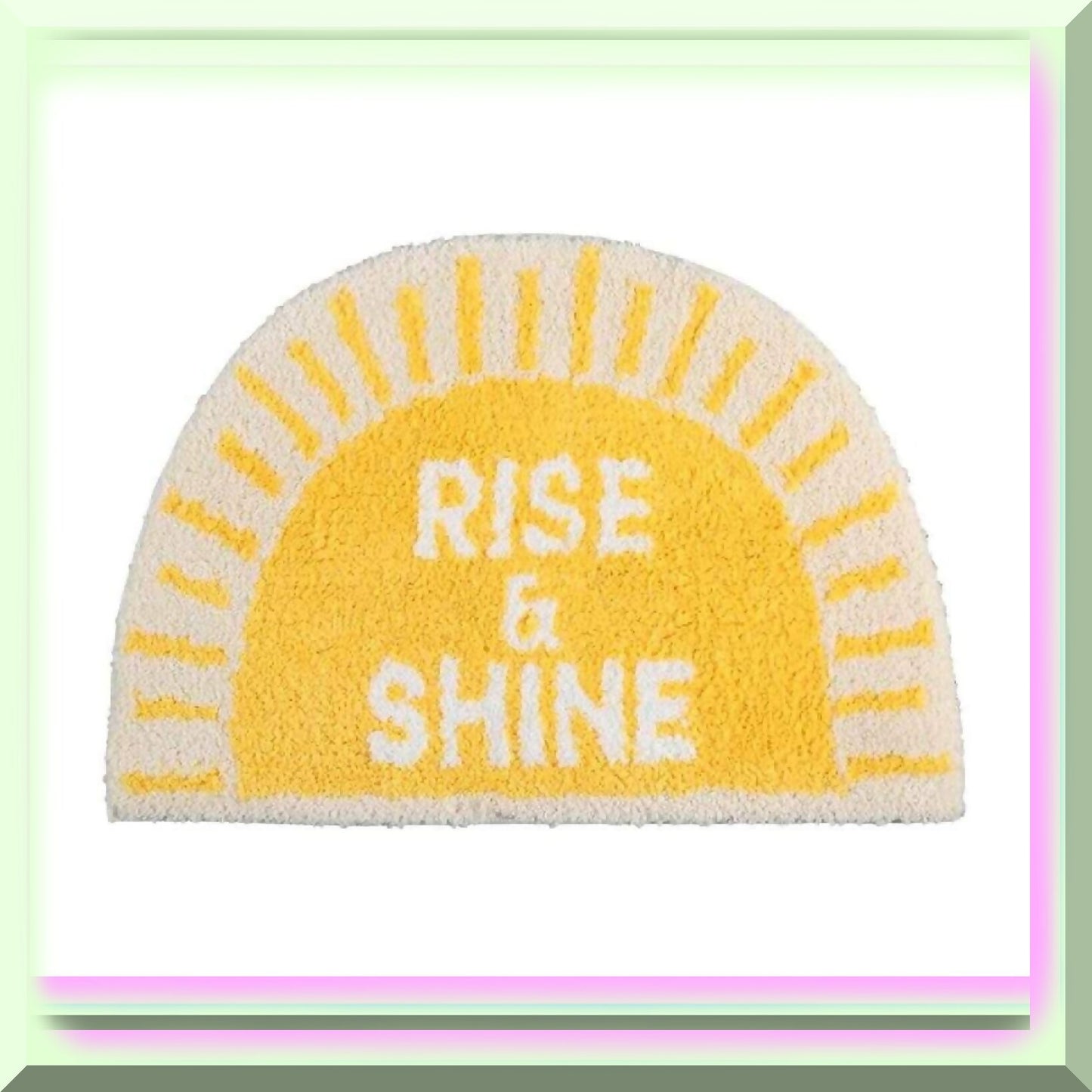 Semicircle Soft Plush Bath Mat Yellow