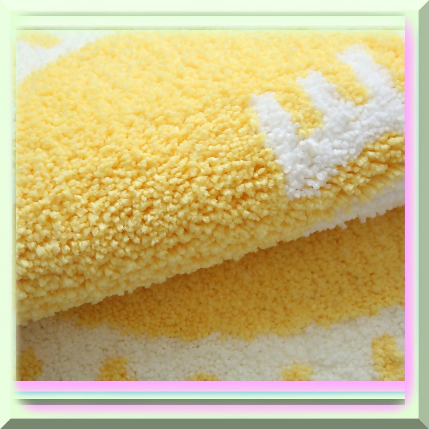 Semicircle Soft Plush Bath Mat Yellow