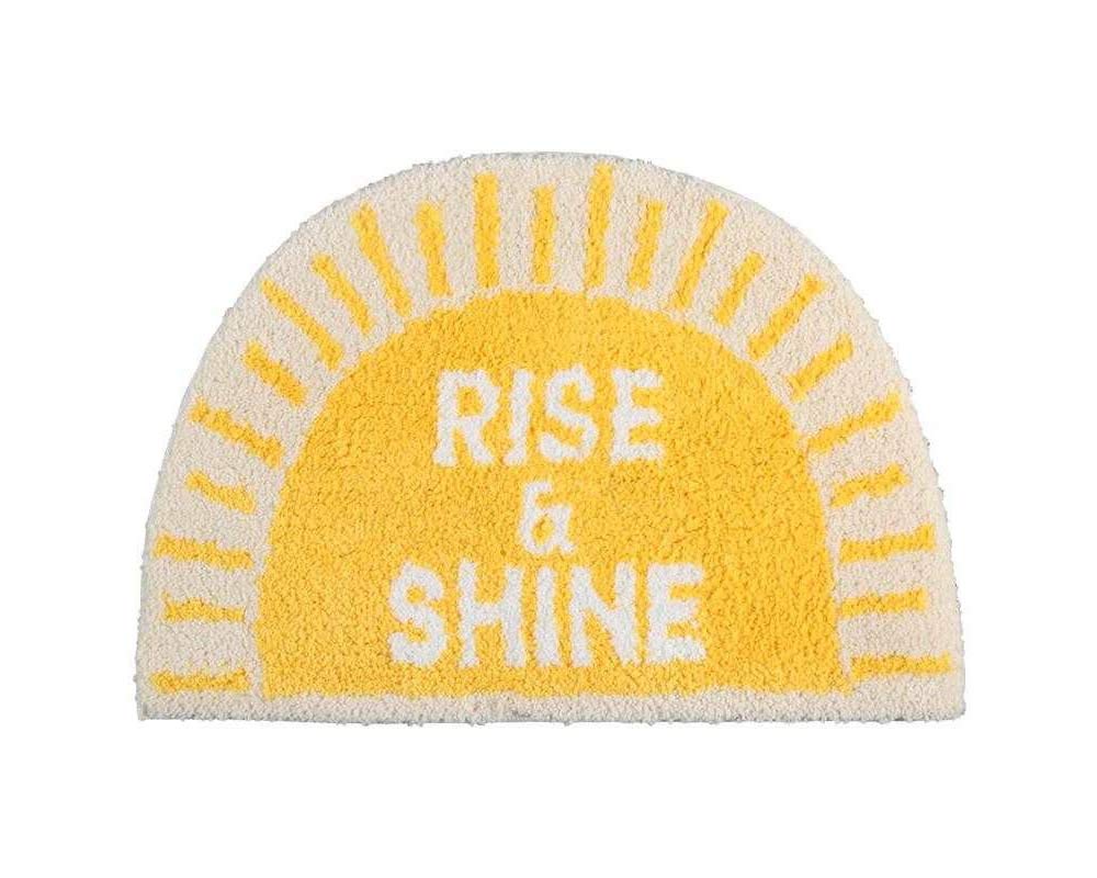 Semicircle Soft Plush Bath Mat Yellow