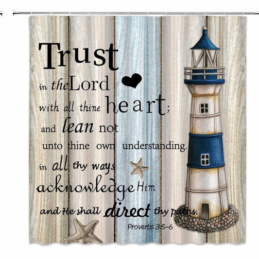 Lighthouse Nautical Shower Curtain 70" x 70"