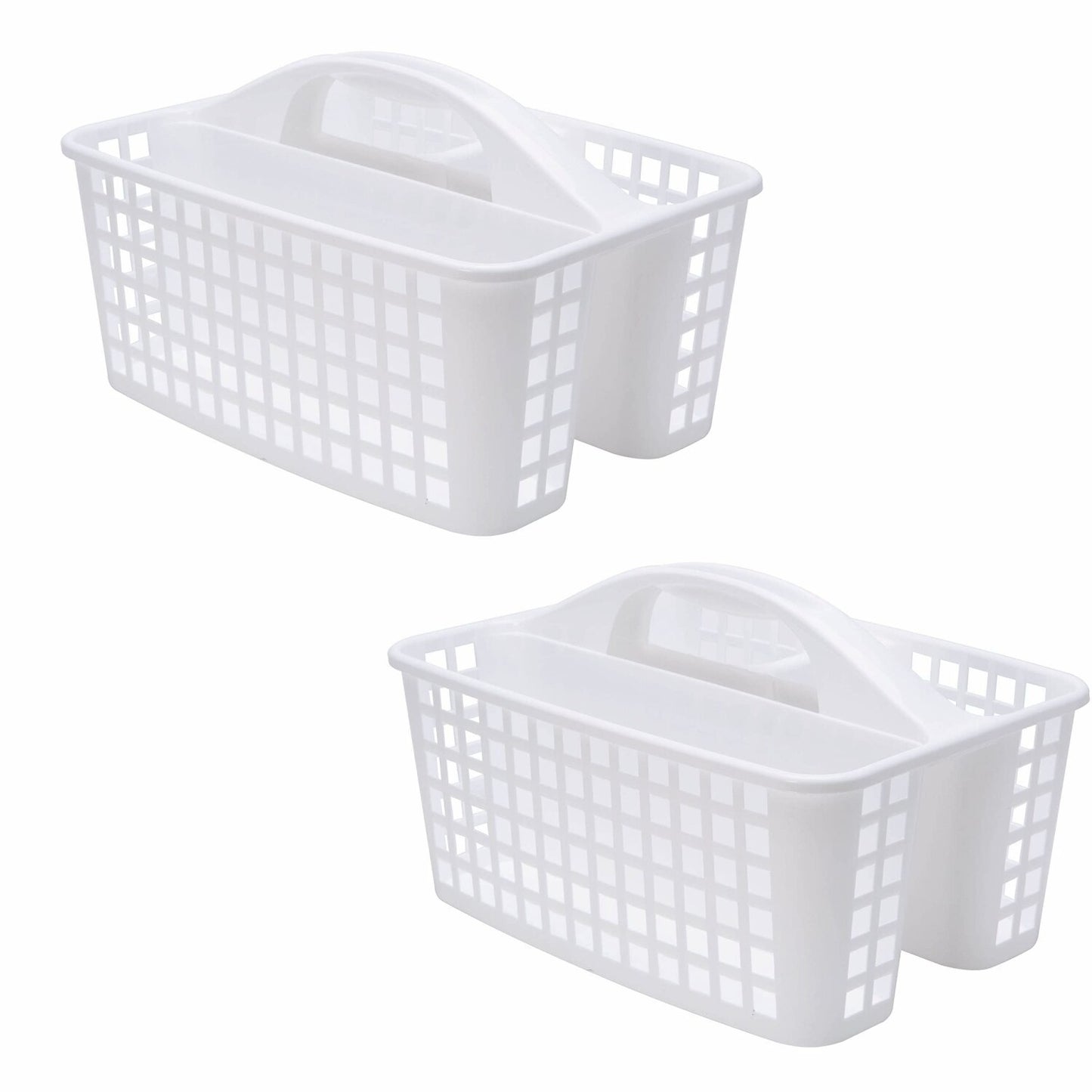 2 Pack Utility Caddy 12"x9.2"x7.5" 3 Compartments White