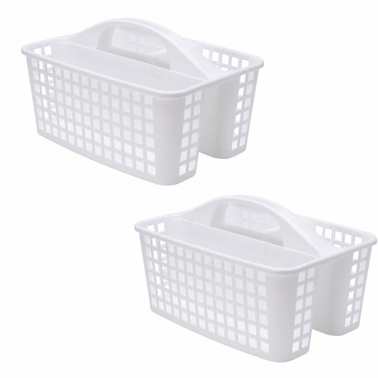 2 Pack Utility Caddy 12"x9.2"x7.5" 3 Compartments White