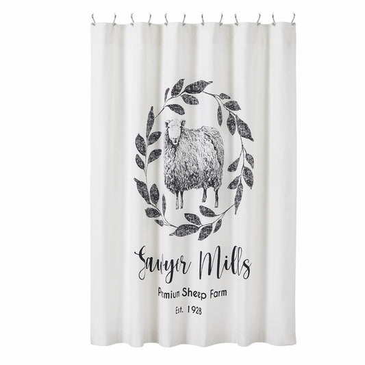 Sheep Shower Curtain Black 72x72