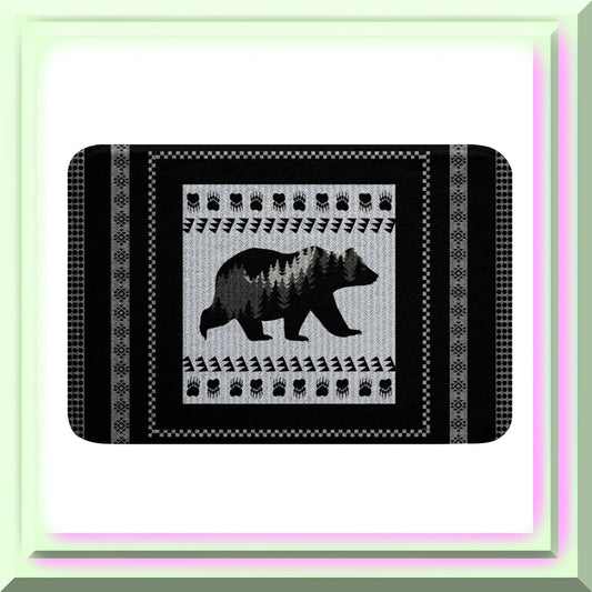 Bear Farmhouse Microfiber Bath Rug 20"x32"