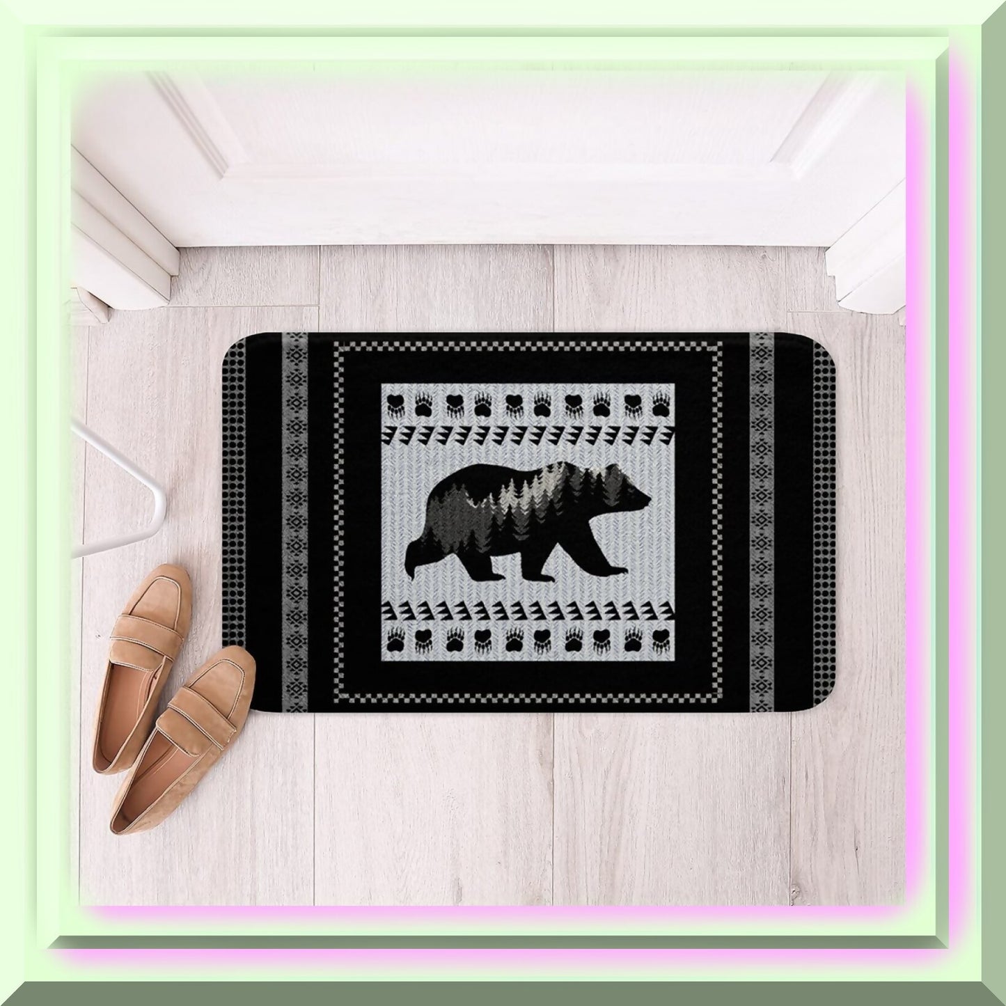 Bear Farmhouse Microfiber Bath Rug 20"x32"