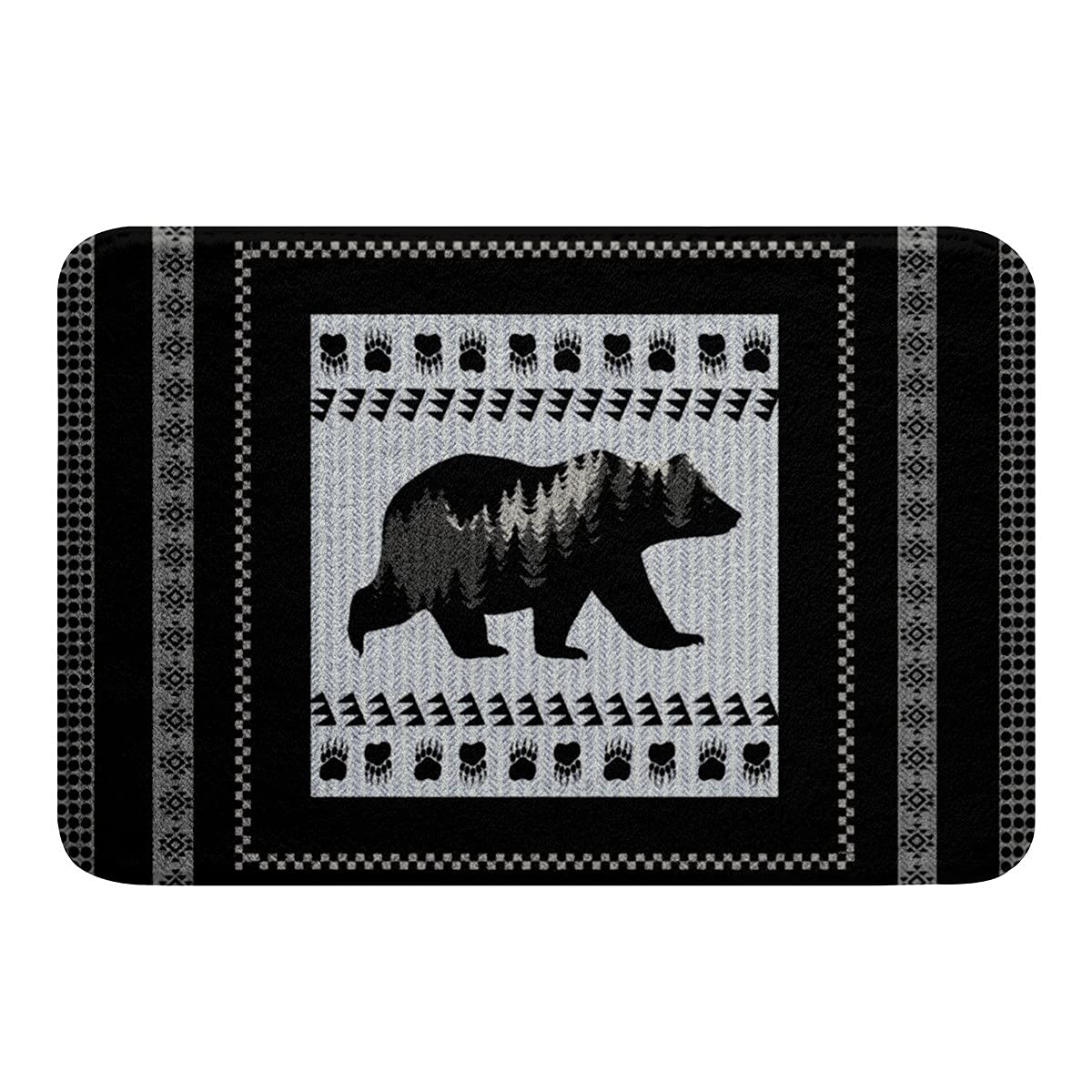 Bear Farmhouse Microfiber Bath Rug 20"x32"