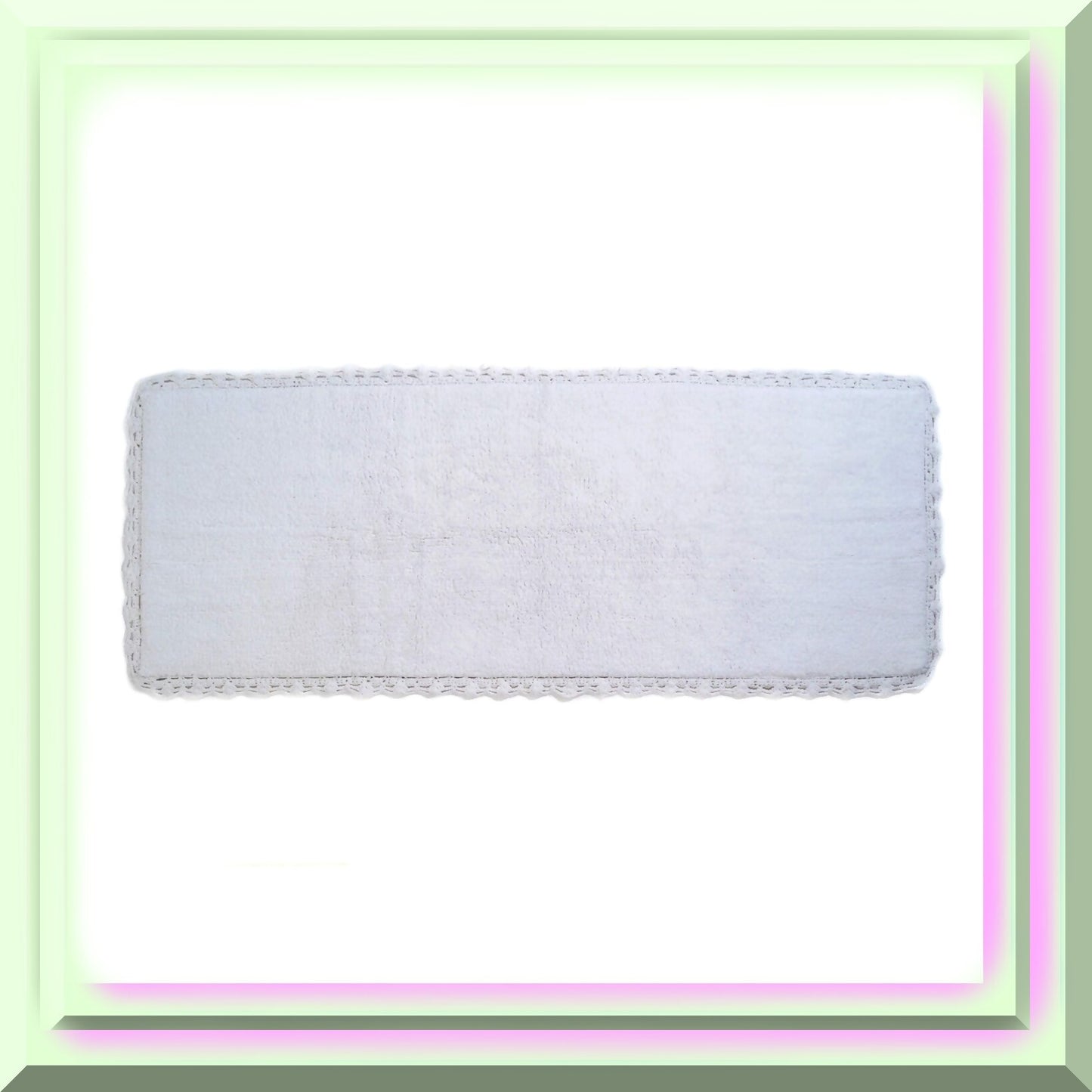 Crochet Bath Runner 22x60 White