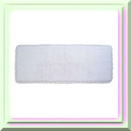 Crochet Bath Runner 22x60 White