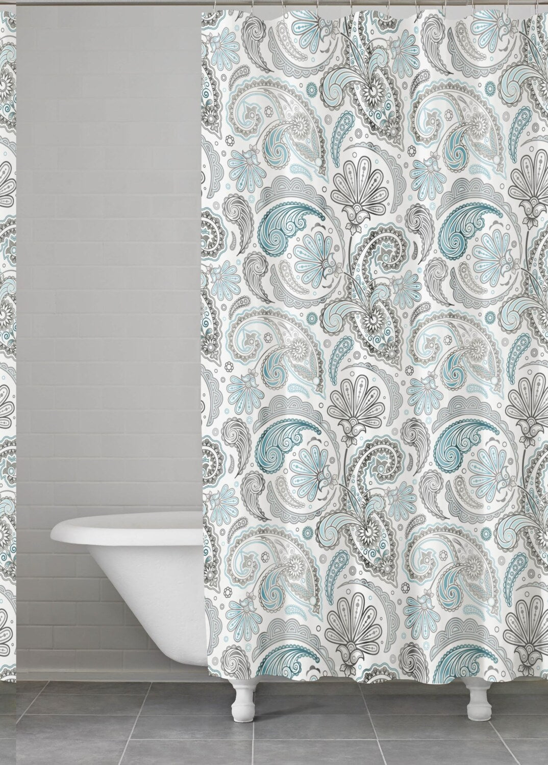 Paisley Shower Curtain Blue/Grey 72x72-Inch