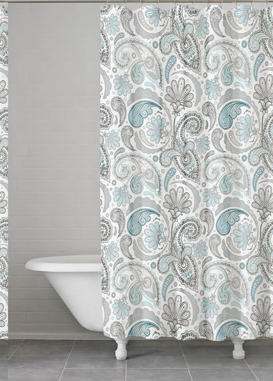Paisley Shower Curtain Blue/Grey 72x72-Inch