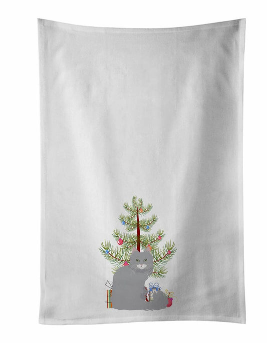 Norwegian Forest Cat White Kitchen Towel Set 2