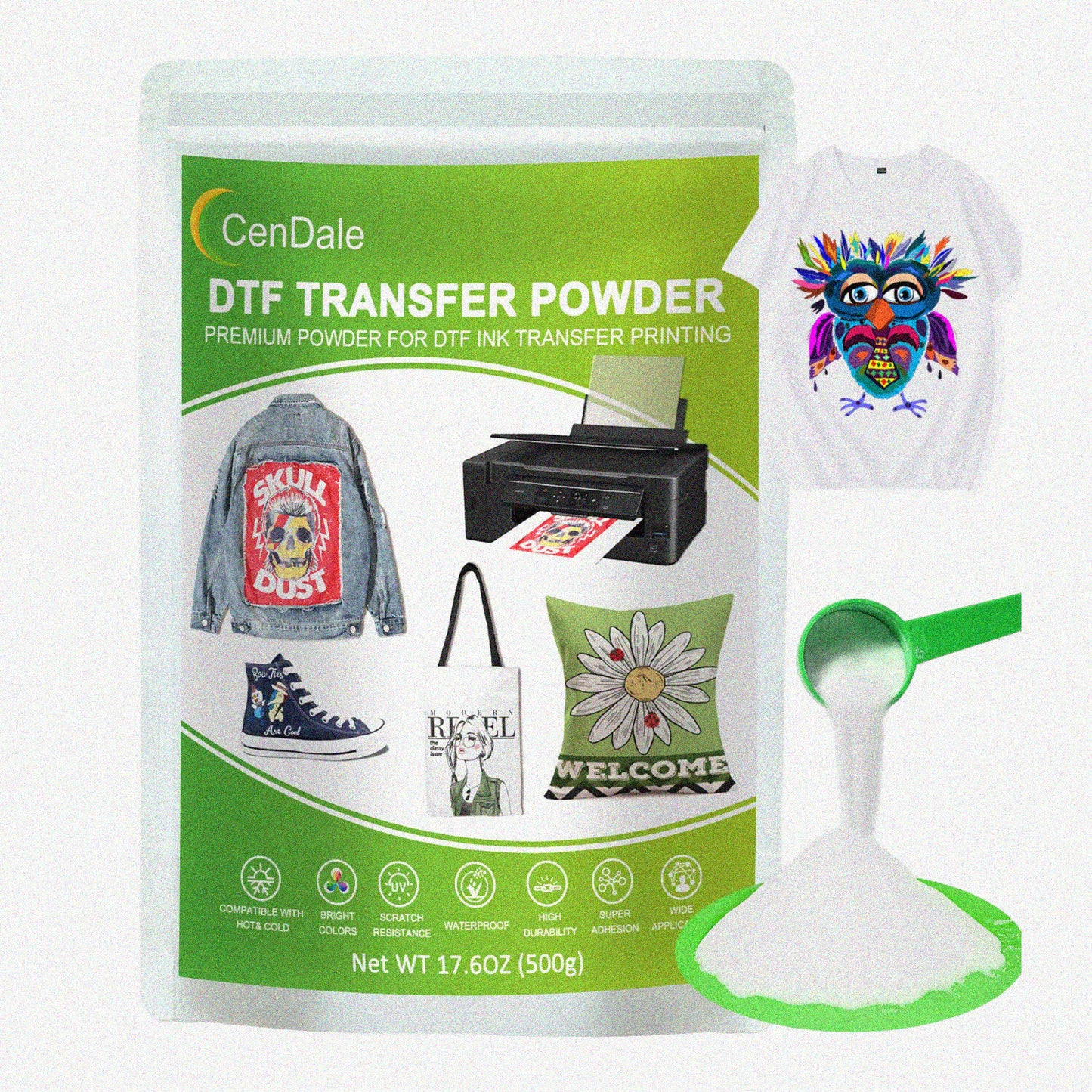 SubliMelt DTF Powder 500g White Hot Melt Adhesive