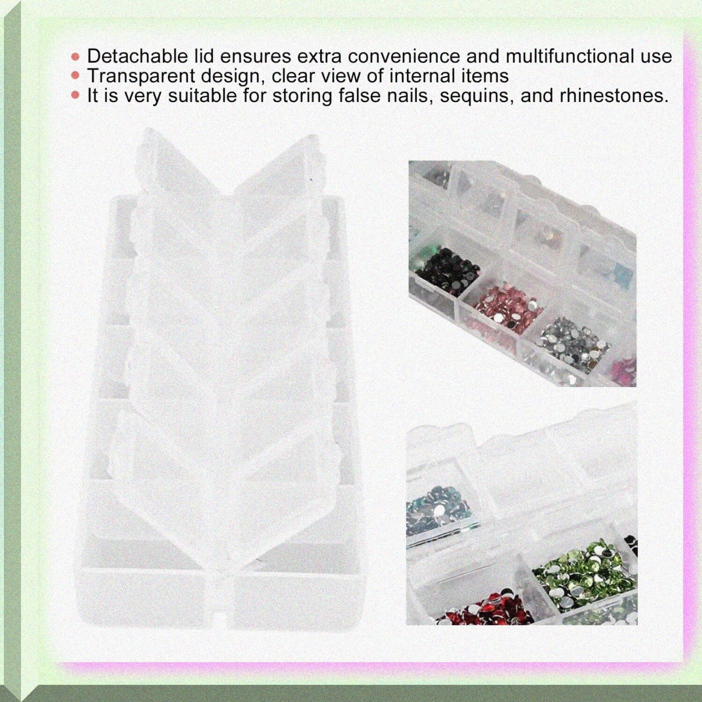 Compartment Storage Container with Detachable Cover