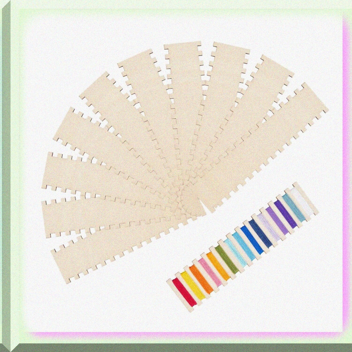 10PCS Wooden Thread Organizer with 15 Slots