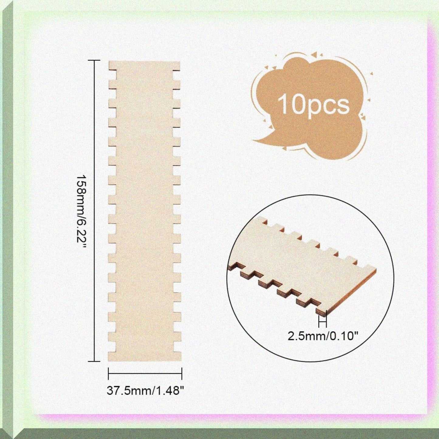 10PCS Wooden Thread Organizer with 15 Slots