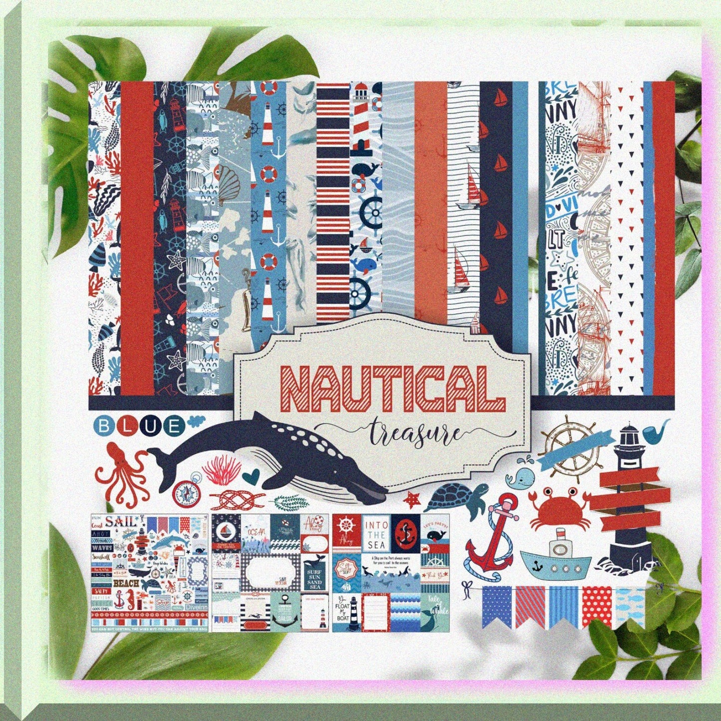 Nautical Treasure Double-Sided Scrapbook Paper Kit 12"x12"