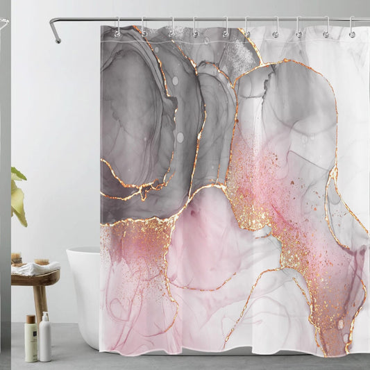 Grey and White Abstract Shower Curtain 60x72 inch
