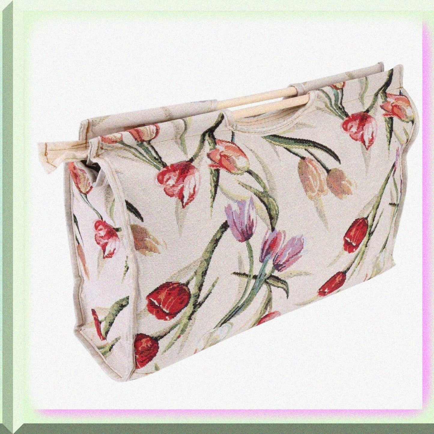 Knitting Storage Bag with Wooden Handle