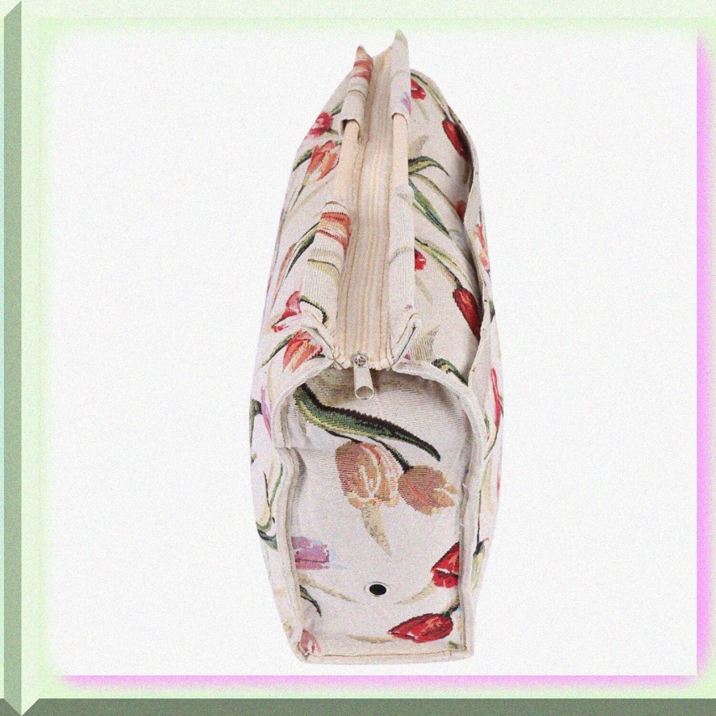 Knitting Storage Bag with Wooden Handle