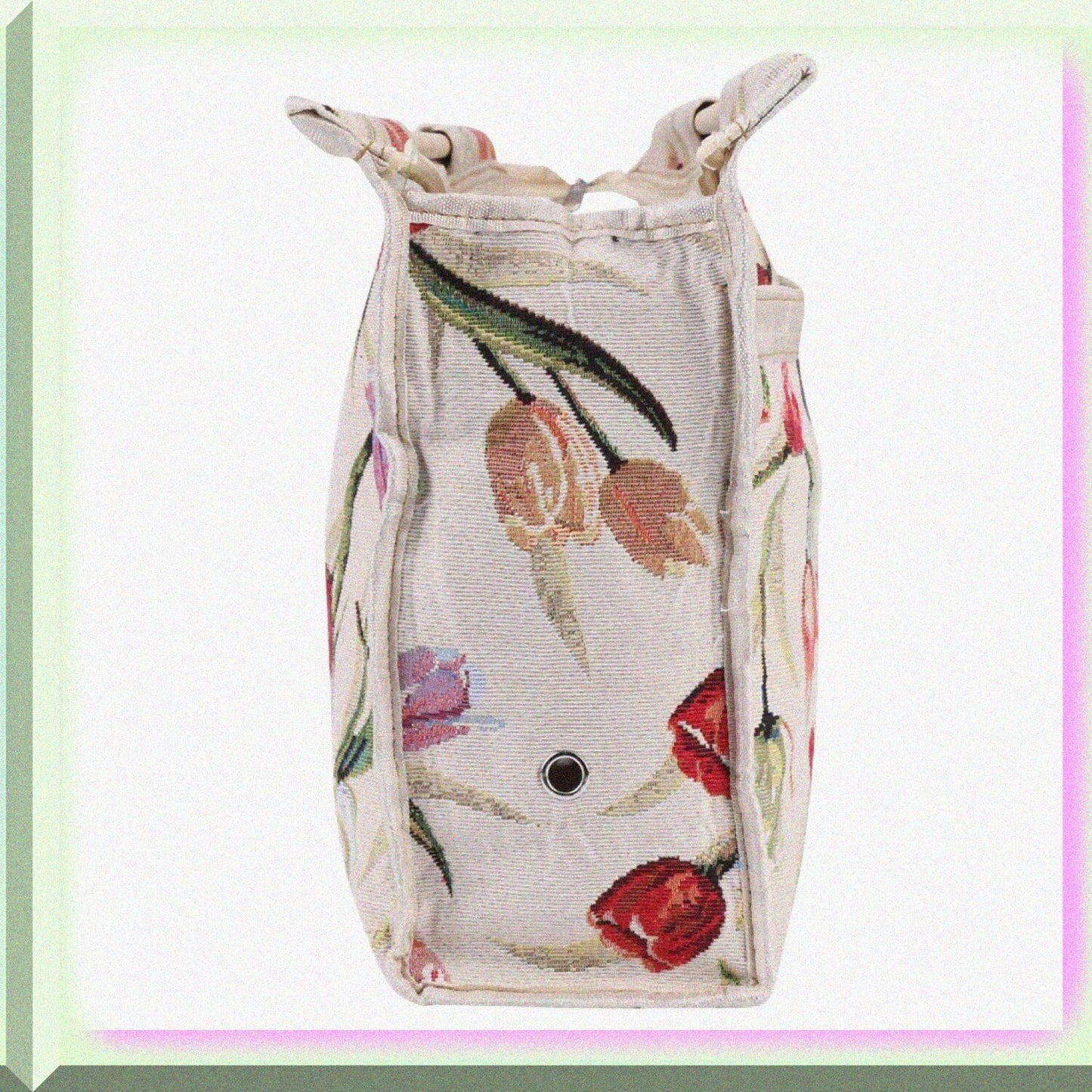 Knitting Storage Bag with Wooden Handle