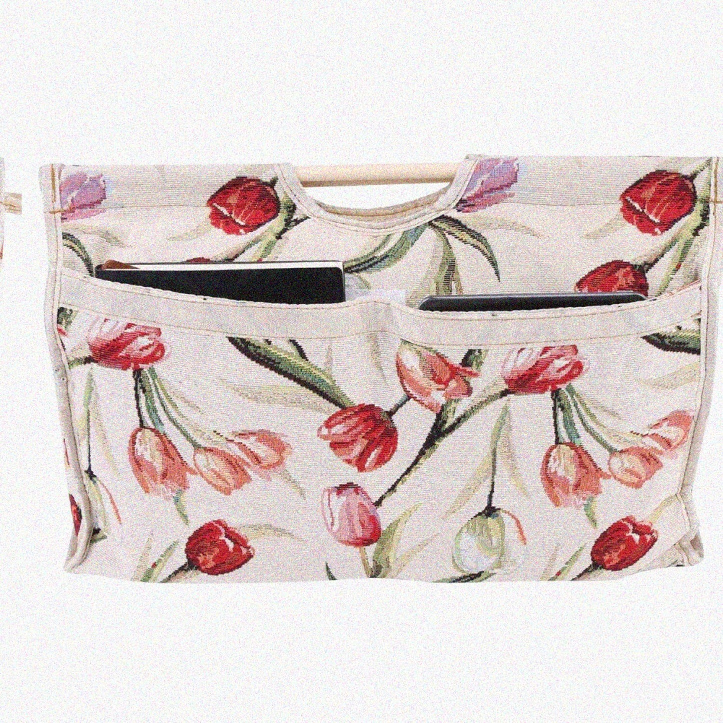 Knitting Storage Bag with Wooden Handle