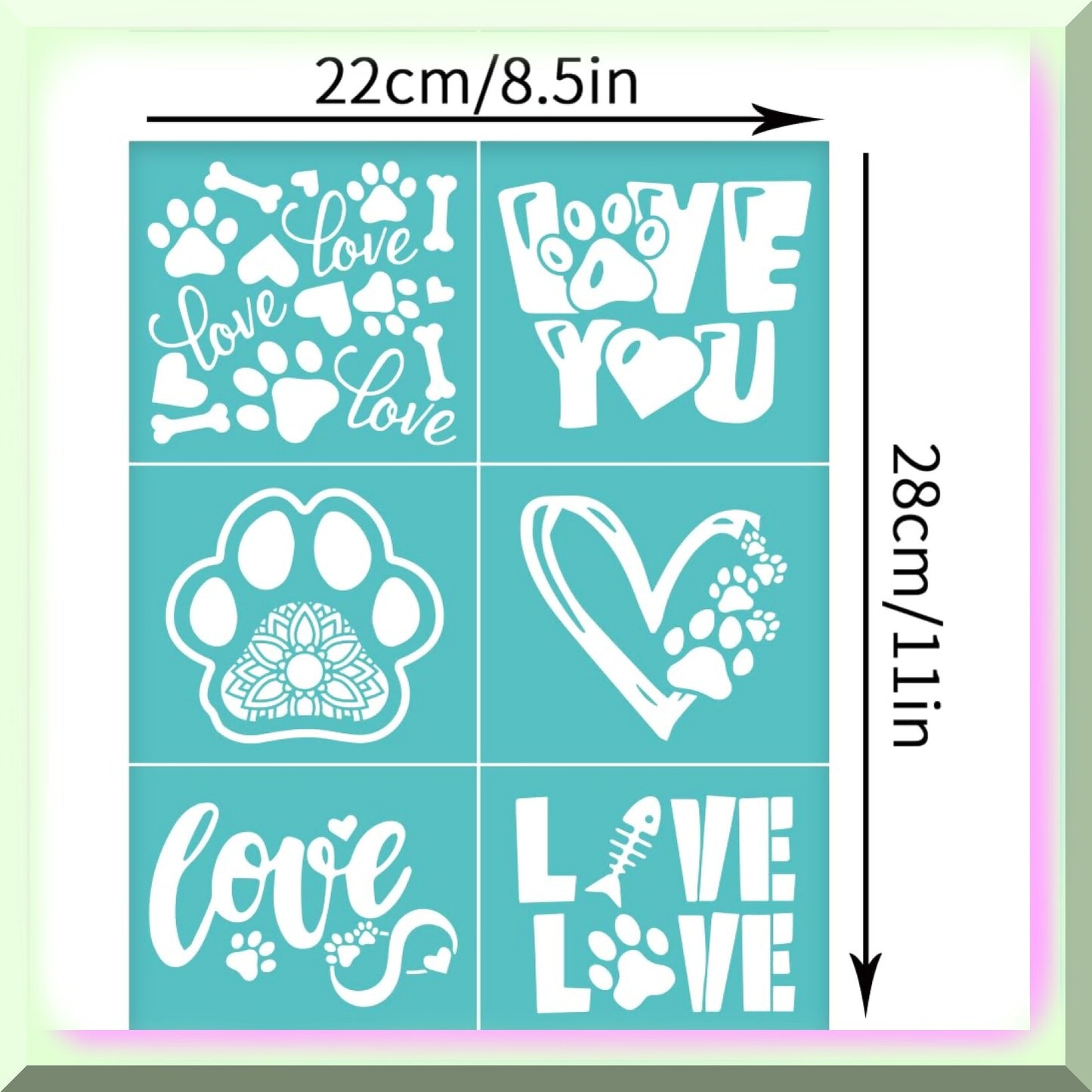 2 Self-Adhesive Silk Screen Stencils for Pet Lovers