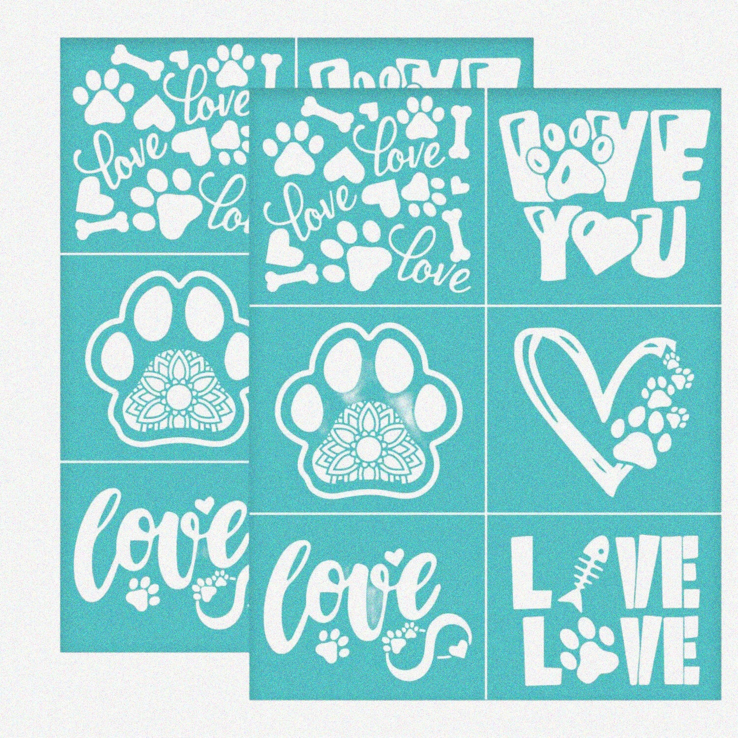 2 Self-Adhesive Silk Screen Stencils for Pet Lovers